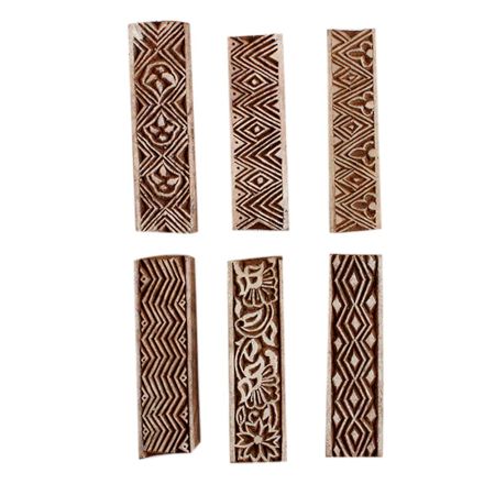 Set of 6 Piece New Mix Wooden Printing Block