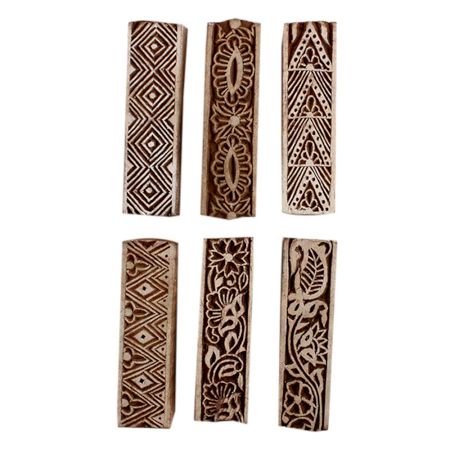 Set of 6 Piece New Mix Wooden Printing Block