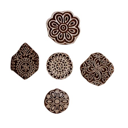 Set of 5 Piece New Mix Wooden Printing Block
