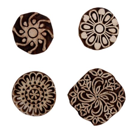 Set of 4 Piece New Mix Wooden Printing Block