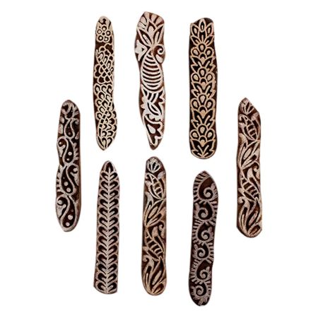 Set of 8 Piece New Mix Wooden Printing Block