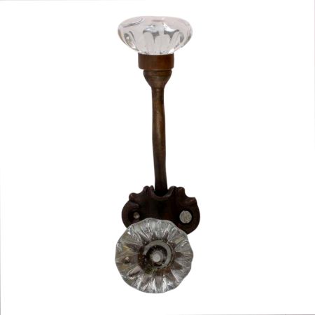 Clear Paneled Sides Glass Iron Hook (Set Of One Piece)