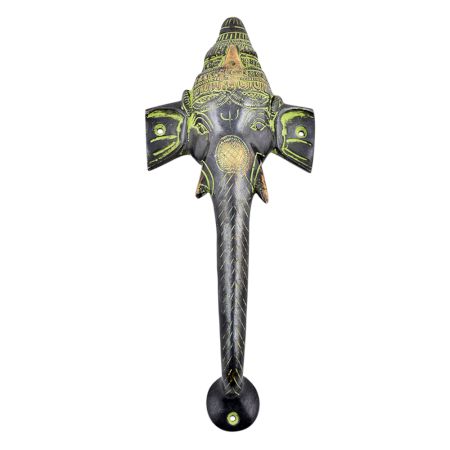 Ganesha Brass Finish Door Handle