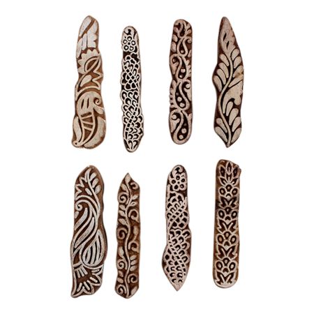 Set of 8 Piece New Mix Wooden Printing Block