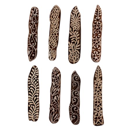 Set of 8 Piece New Mix Wooden Printing Block