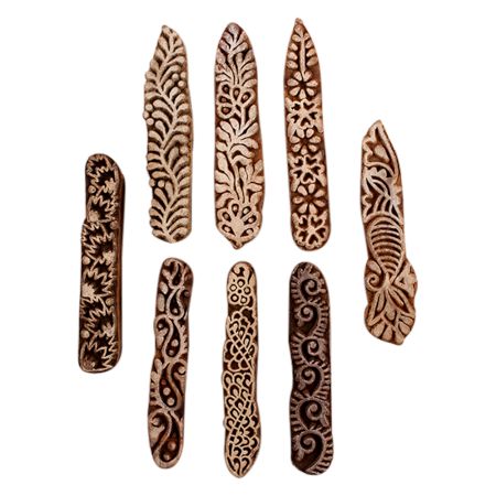 Set of 8 Piece New Mix Wooden Printing Block