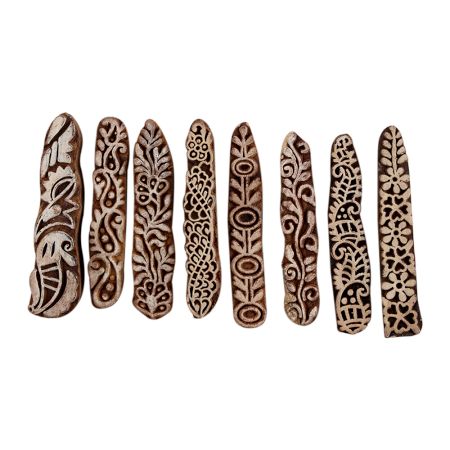 Set of 8 Piece New Mix Wooden Printing Block