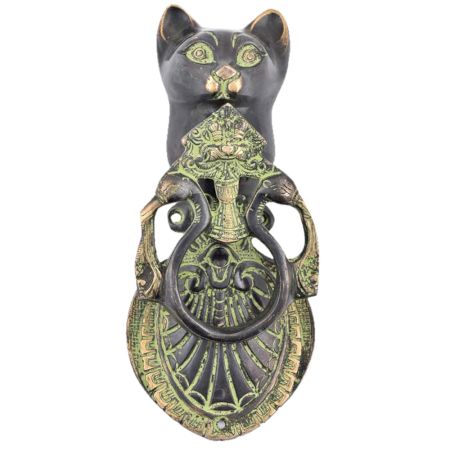Bronze Black Cat Knocker Ring