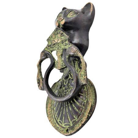 Bronze Black Cat Knocker Ring