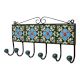 Green Floral Ceramic Tiles Hooks-474 (Set Of Ine Piece)