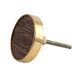 Round Brown Metal and Wood Knob