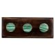 Round Sea Green Metal and Bone Wooden Hooks
