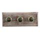 Round Green Stone and Metal Wooden Hooks