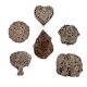 Set of 6 Piece New Mix Wooden Printing Block