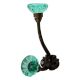 Sea Green Paneled Sides Glass Iron Hook (Set Of one Piece)