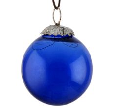 Set Of 4 piece Navy Blue Round Christmas Hanging