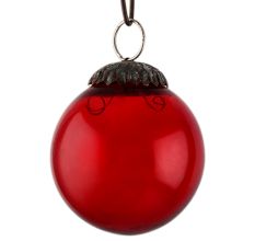 Set Of 4 piece Red Round Small Christmas Hanging