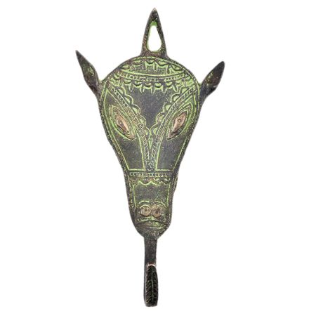 Tribal Horse Face Hooks with Patina