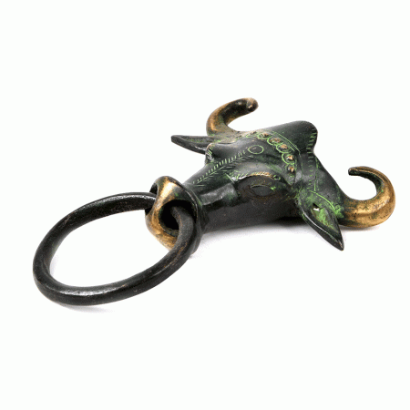 Bull Solid Brass Door Knocker Ring