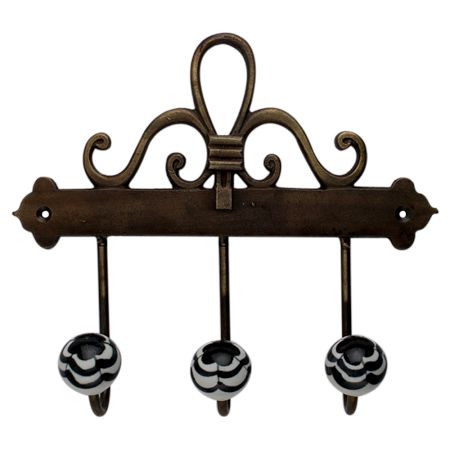 Black Floral Ceramic Iron Hooks