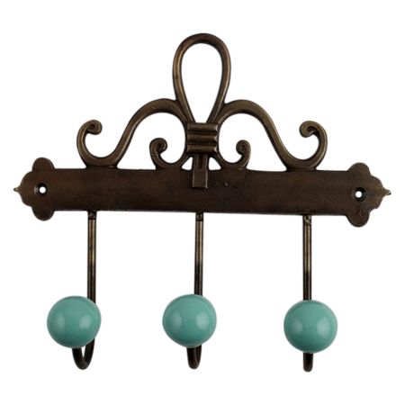 Solid Sea Green Ceramic Iron Hooks