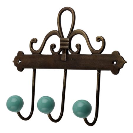 Solid Sea Green Ceramic Iron Hooks