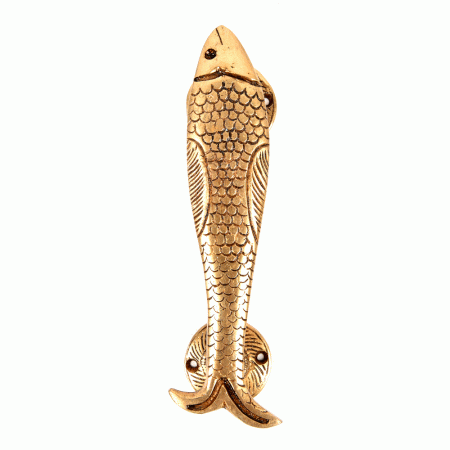 Golden Fish Shaped Brass Door Handle