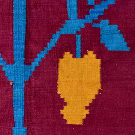 Magenta Handmade Durry With Boy Girl(Set of 1 Piece)