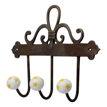 Yellow Star Ceramic Iron Hooks