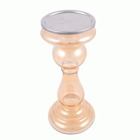 Unique Handmade Glass Pillar Candle Holder(Set of 1 Piece)