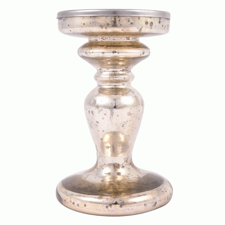 Tall Hollow Glass Pillar Candle Holder(Set of 1 Piece)