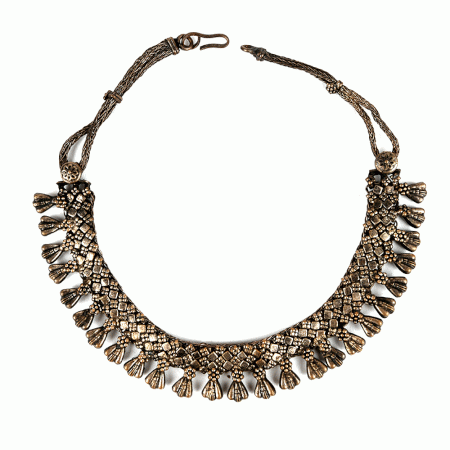 Silver Alloy Oxidized Choker Collar Necklace(Pack of 1 Piece)