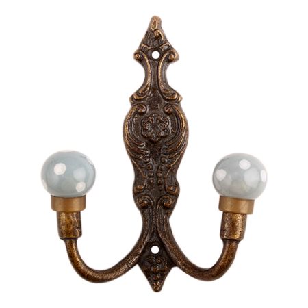 Grey White Dot Ceramic Iron Hooks