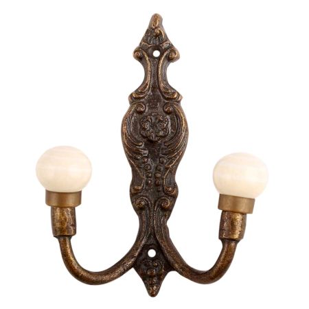 Cream White Strip Ceramic Iron Hooks