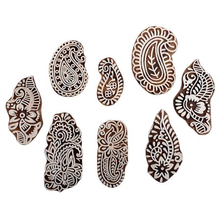 Set of 8 Piece New Mix Wooden Printing Block
