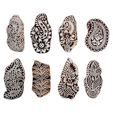 Set of 8 Piece New Mix Wooden Printing Block
