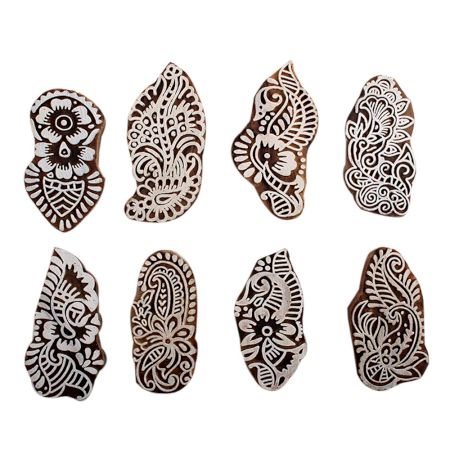 Set of 8 Piece New Mix Wooden Printing Block