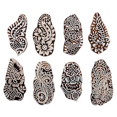 Set of 8 Piece New Mix Wooden Printing Block