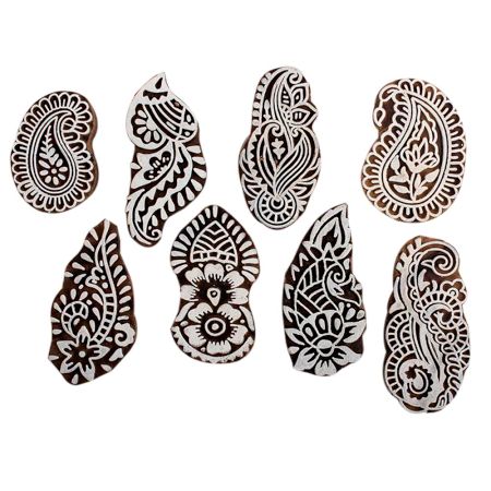 Set of 8 Piece New Mix Wooden Printing Block