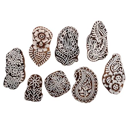 Set of 8 Piece New Mix Wooden Printing Block