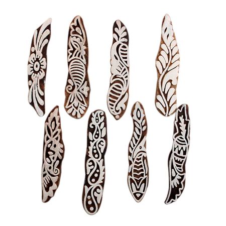 Set of 8 Piece New Mix Wooden Printing Block