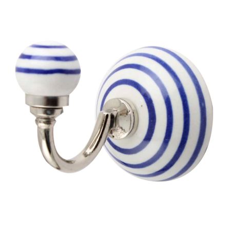 White Navy Blue Strip Hooks