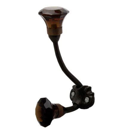 Champagne Diamond Glass Cut Iron Hook (Set Of One Piece)