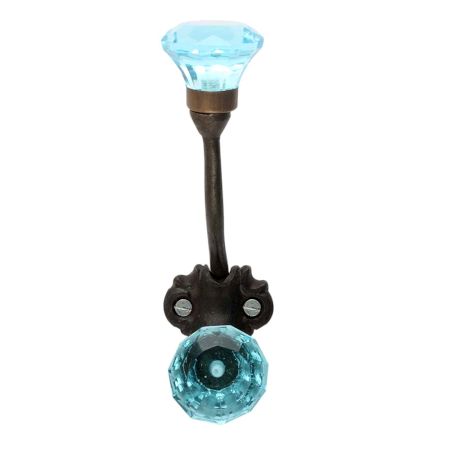 Turquoise Diamond Glass Cut Iron Hooks