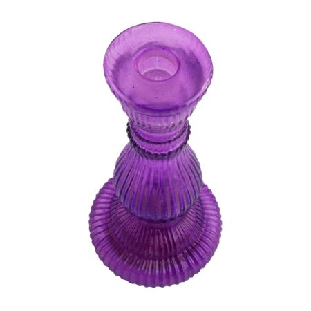 Purple Pillar Glass Candle Holder (Set of 1 Piece)