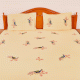 Cream Bed Linen With Peacock Design(Set of 1 Piece)