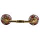 Peach Leaf Ceramic Floral Bridge Cabinet Handle