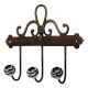 Black Floral Ceramic Iron Hooks