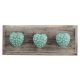 Sea Green Heart Etched Ceramic Wooden Hooks