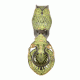 Owl Brass Peacock Door Knocker With Patina